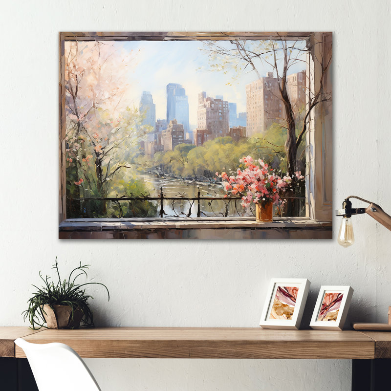 New York, Central Park Window Views III - art mural en métal New York City MT135568, H 24 po x l 32 po x P 1 po