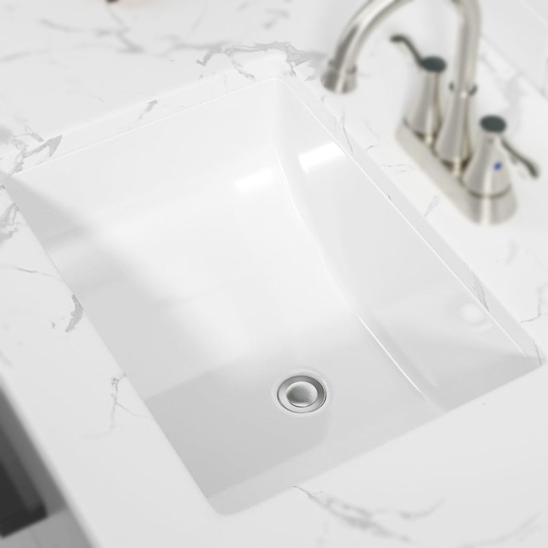 Lavabo de salle de bain en céramique Pure White