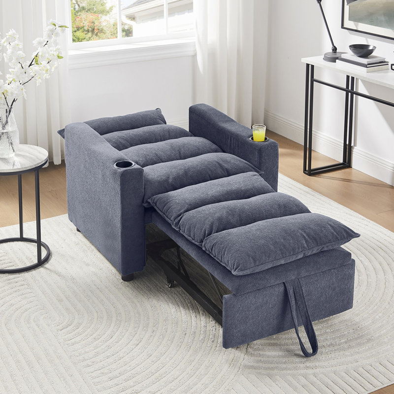 Chaise convertible, chaise ajustable pour salon, appartement, petit espace, Gris