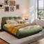 Queen Size Luxury Cloud Padded Upholstered Platform Bed Frame with Oversized Channel Tufted Headboard, No Box Spring Needed-1479456889-1479456895