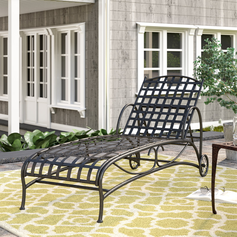 Chaise longue simple inclinable 73 po Arifa, Noir antique