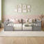 Lit double simple avec plancher en bois et barrières de sécurité-584951384