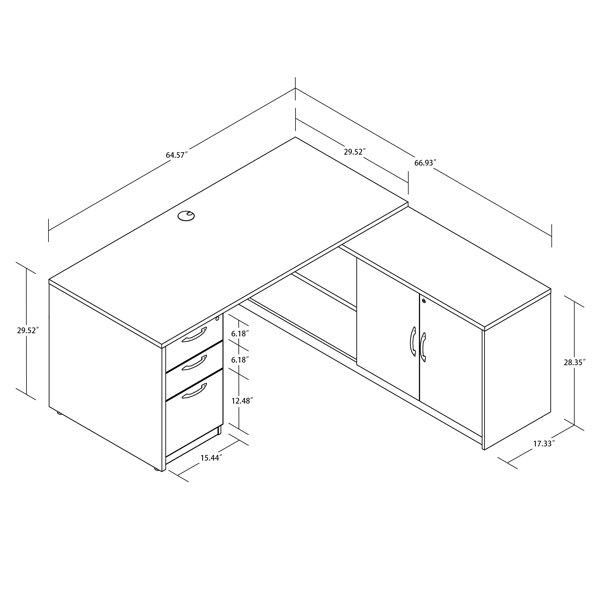 Wade Logan® Ashmin L-Shaped Executive Desk & Reviews | Wayfair