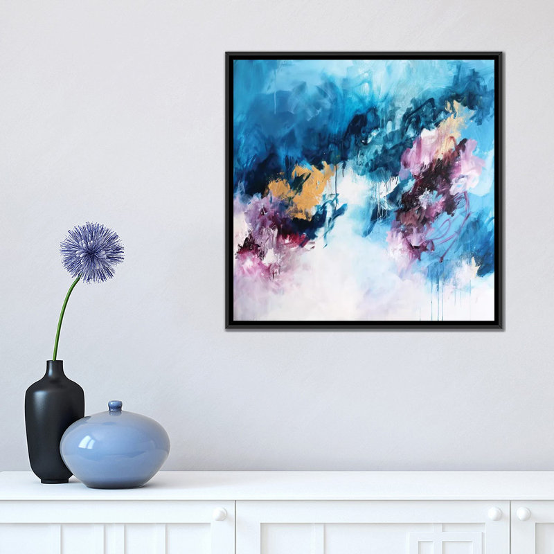 «C For Coordates» par Sana Jamlaney, impression sur toile tendue, H 18 po x l 18 po x P 1,5 po, Toile avec cadre noir