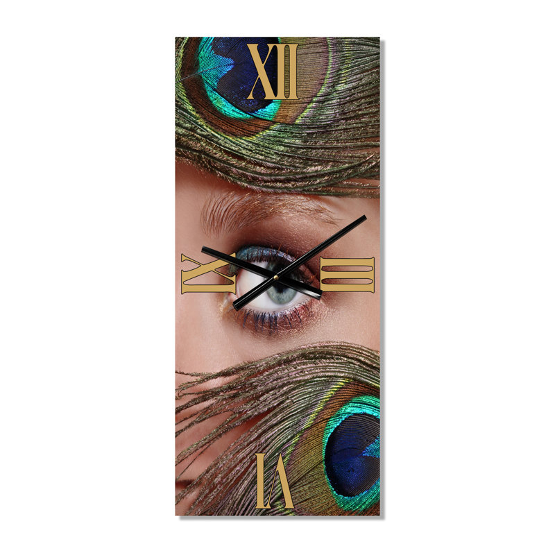 Horloge murale œil et plumes de paon, Grand