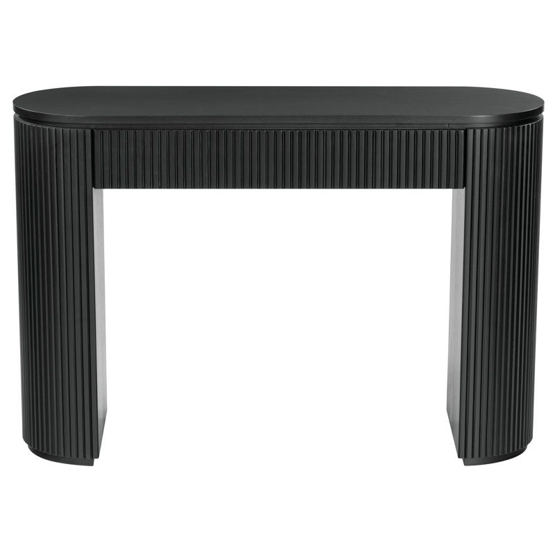 Rikki Fluted 1 Drawer Console, Black