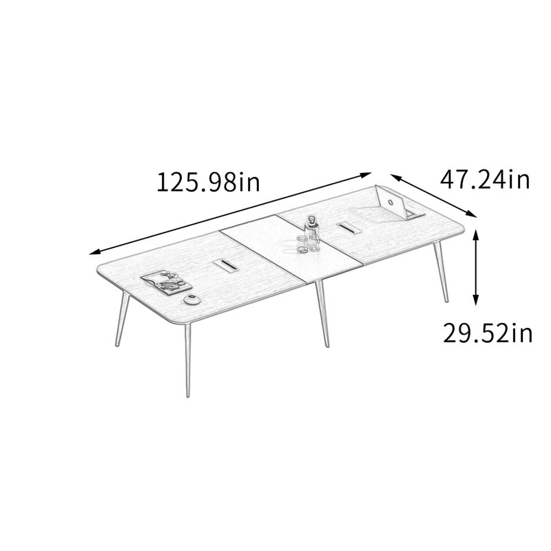 Table de conférence Modern Office, H 29,52 po x L 125,98 po x l 47,24 po