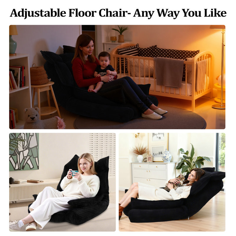 Adjustable Reclining Sofa Chair Floor Chair Reclining Gaming Chair Relaxing Sofa Rest Chair