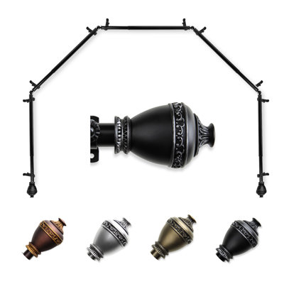 Tringle à rideaux simple à baie vitrée réglable de 28 po à 48 po Keyla