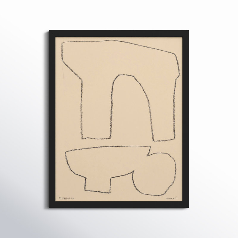 Outlines 2 Painting by Michael Kempen, Black , 38" H x 30" W x 1.25" D