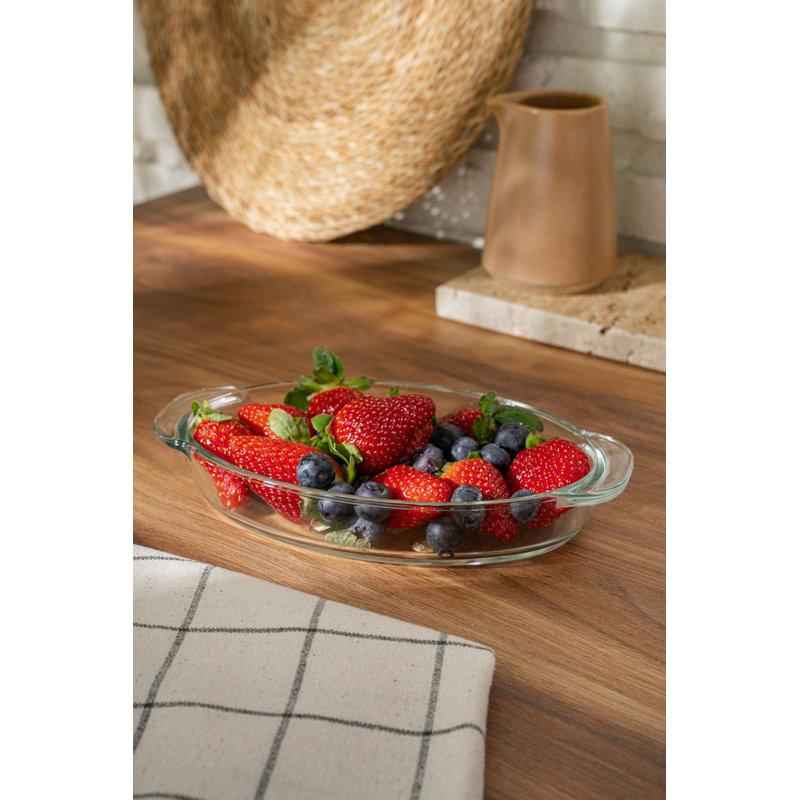 Elegant 100% Glass Platter, 7.5 x 5.1 x 1.4 inches | 17.6 fl oz Capacity | Dishwasher-Safe, Perfect for Serving Appetizers & Desserts | Transparent Design, Ideal for Modern Dining & Entertaining