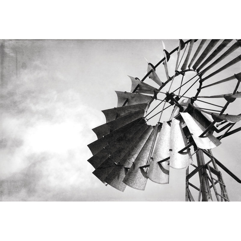 " Black And White Windmill ", 24" H x 36" W