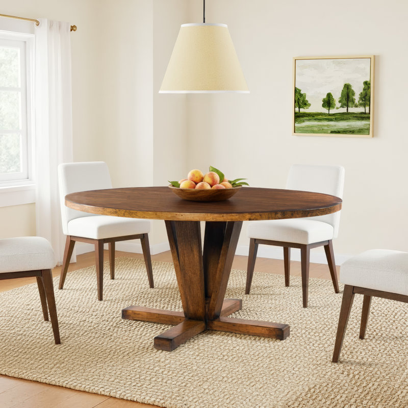 Darryn Round Solid Wood Dining Table, Reclaimed Fruitwood, 30" H x 60" W x 60" L