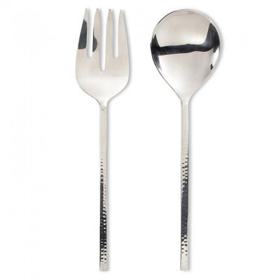 Shiny Hammer Finish Salad Serving Utensils