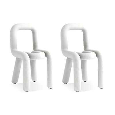 Chaise d'appoint blanche à dossier solide (ensemble de 2)