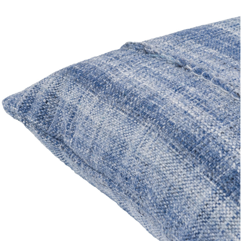 Zeppelin Recycled PET Yarn Reversible Throw Pillow, Down, 20"H x 20"W, Pewter