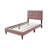 Modern Twin Bed With Linen Upholstery - Adjustable Headboard For A Customizable Bedroom Pink Blend Supportive Structure-1404865334