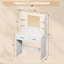 Ensemble de coiffeuse avec miroir lumineux et tabouret de coiffeuse, coiffeuse avec 2 tiroirs, bureau de coiffeuse pour chambre à coucher et vestiaire-1954624133-1979102692