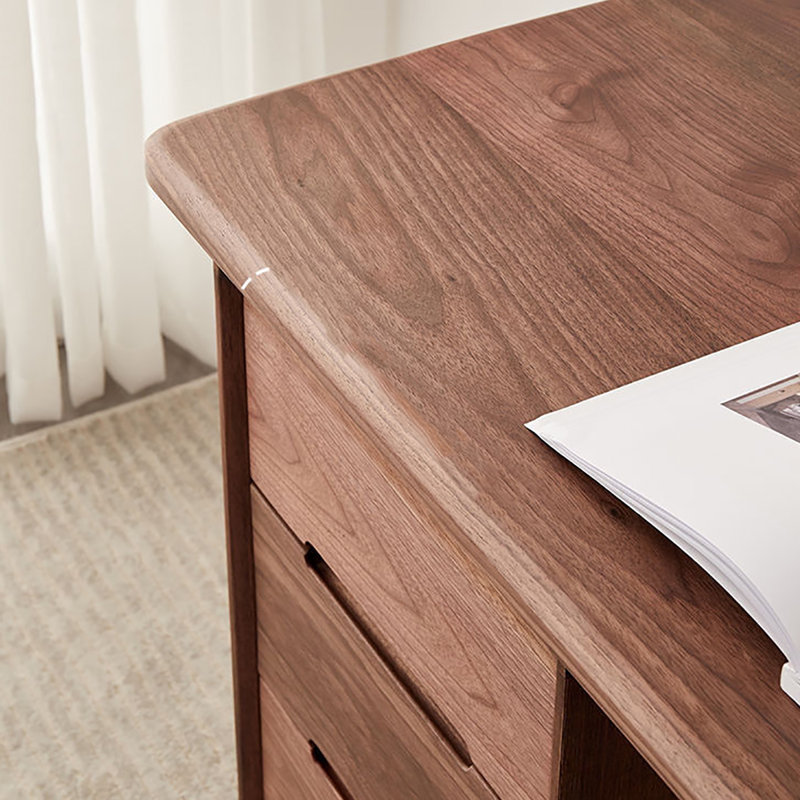 Bureau en bois de noyer noir - Espace pour les jambes spacieux