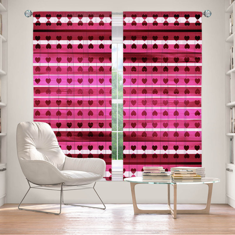 Rideau en polyester, L 40 po x L 82 po, Rose