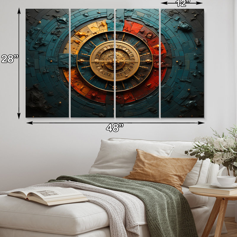 Astrology Zodiac Wheel Multicolor Aluminum Metal Wall Art Set