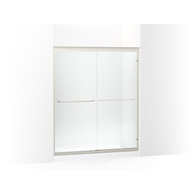 Fluence 54.63" W - 59.63" W x 70" H Double Sliding Frameless Shower Door