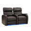 Causeuse de cinéma inclinable électrique en cuir véritable de 28 po de large avec porte-gobelet Komi-29303217-125516576