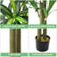 Arbre de dracaena artificiel, fausse plante de dracaena de 5,4 pi de hauteur avec faux yuccas topiaires pour bureau