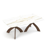 Entwine - Rectangular 42IN x 72IN Glass Top Table - Natural Walnut Finish