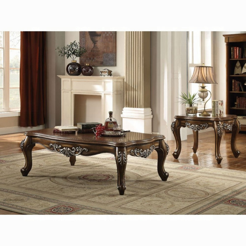 Table basse avec pieds Queen Anne