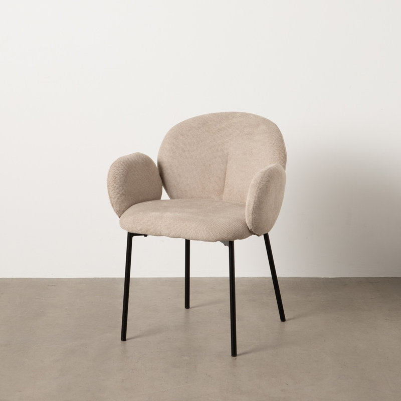 Cambi 48cm H Polyester Upholstered Upholstered Back Armchair, Beige