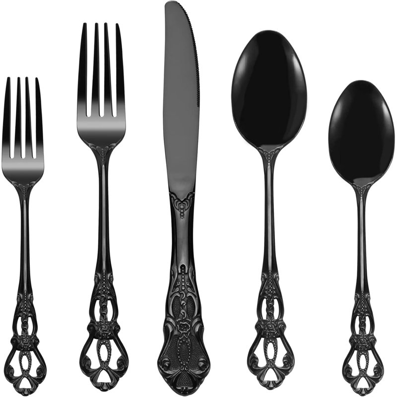 Black Silverware Set
