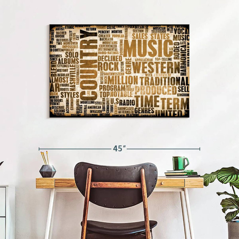 Abarca Country Music Words, 26" H x 39" W