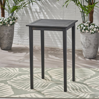 Table de bar d'extérieur carrée en bois d'acacia - Gris foncé