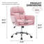Chaise de bureau en similicuir rose à hauteur réglable - Design ergonomique pour bureau à domicile, chambre à coucher et coiffeuse