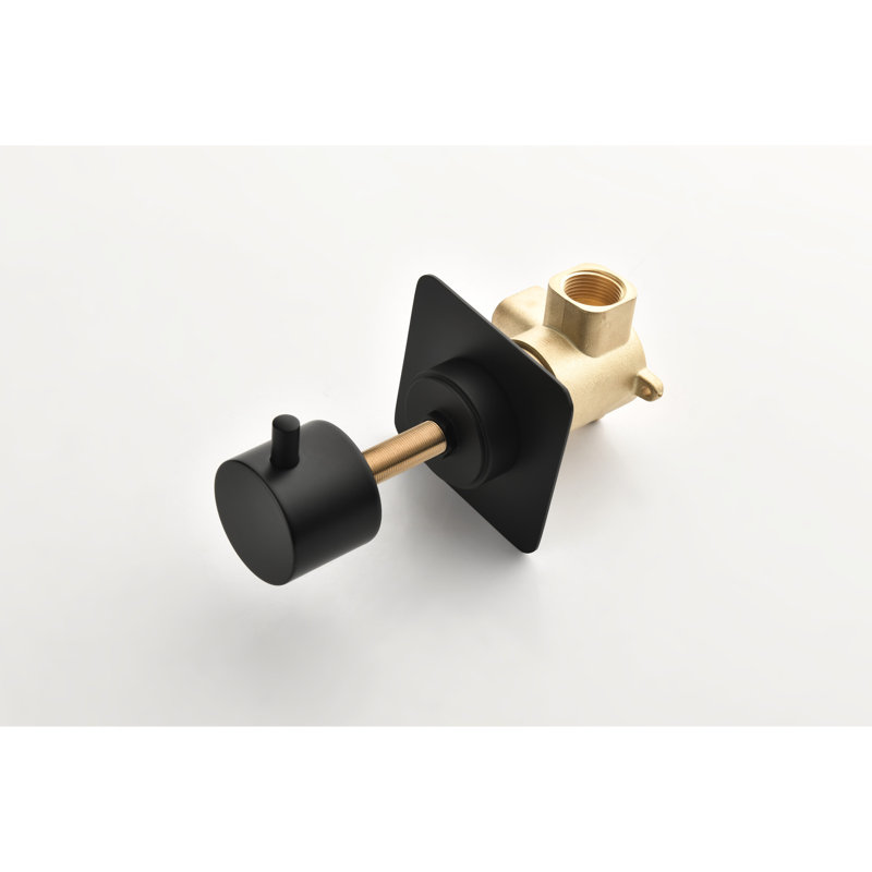 Robinet de douche 3/4 po en fonte de métal, poignée en laiton, haut débit, métal noir mat extra flux, noir, fabrication