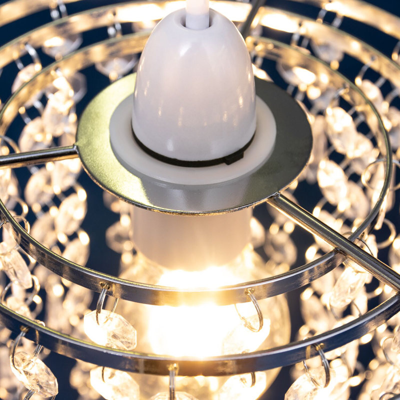 23cm H Metal Novelty Pendant Shade ( Clip On ) in Silver
