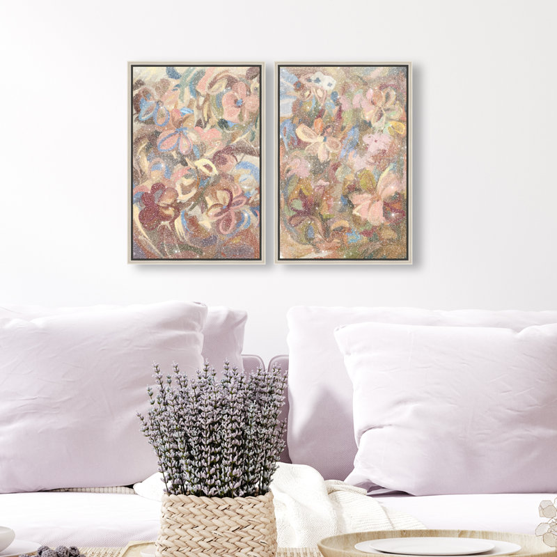 Moving Eden Set Set by Oliver Gal, 50"H x 34"W, Silver Floater Frame