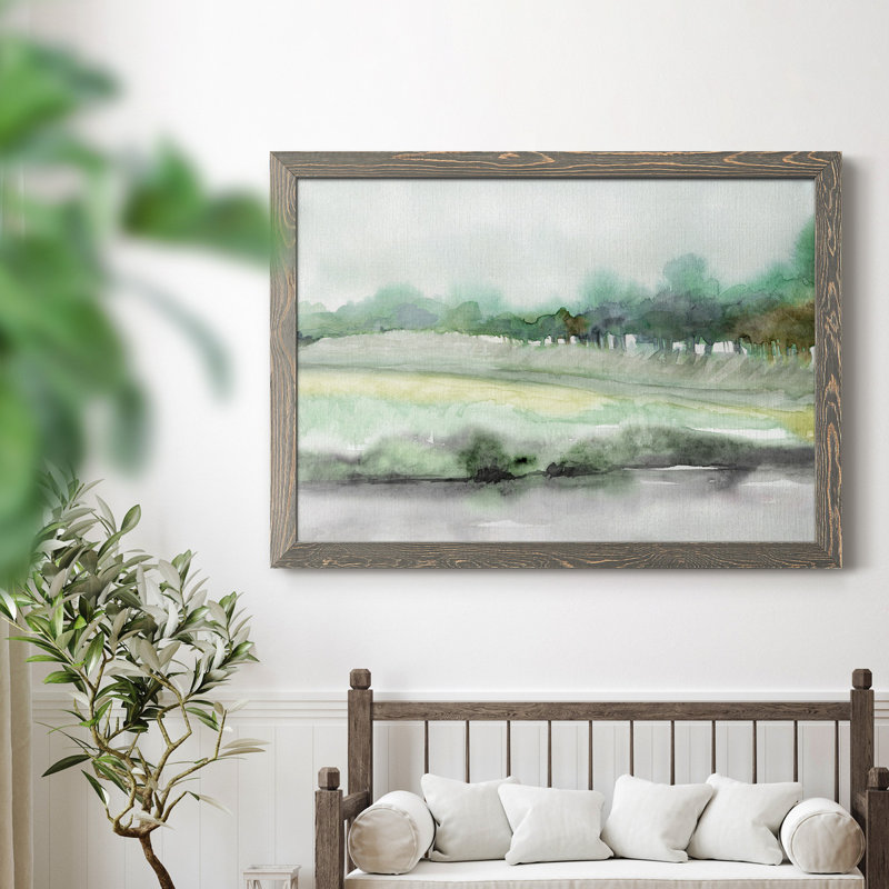 «Season Of Summer», peinture sur toile encadrée, H 31 po x l 44 po x P 0,75 po, Gris
