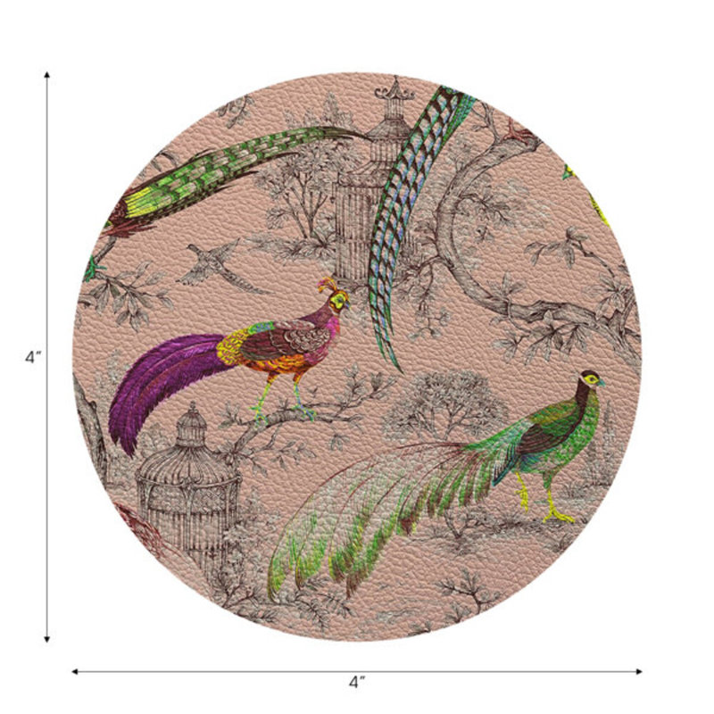Sous-verres ronds en cuir végétal, Savannah