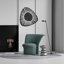 Chaise pivotante texturée 3D bleu ciel entièrement assemblée avec détails décoratifs