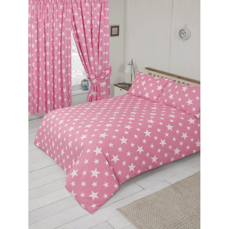 STARS Grandison Pencil Pleat Semi Sheer Curtain, Pink