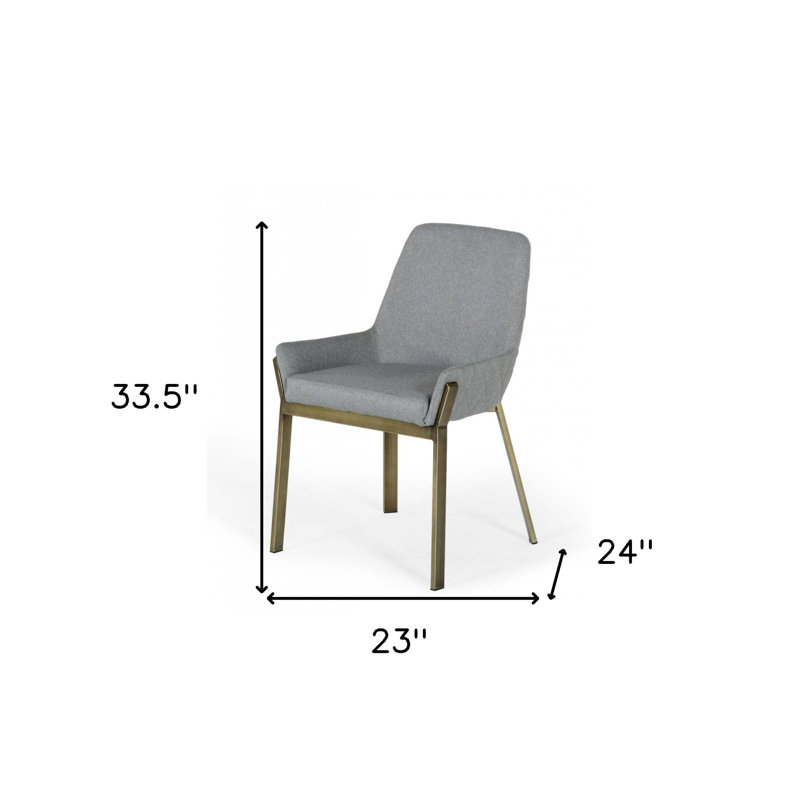 Chaise avec accoudoirs rembourrée Skye, gris, Laiton antique brossé