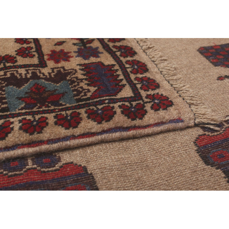 Tapis unique en laine noué à la main brun clair de 6 pi 8 po x 10 pi 2 po Isolde