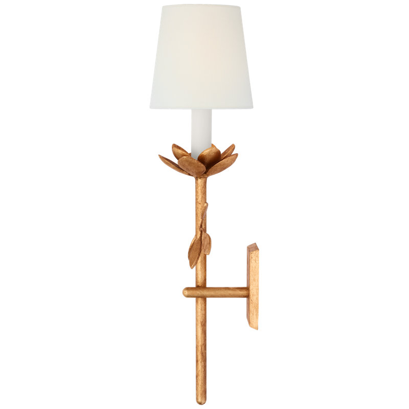 Clementine 1 - Light Candle Wall Light, Antique Gold Leaf