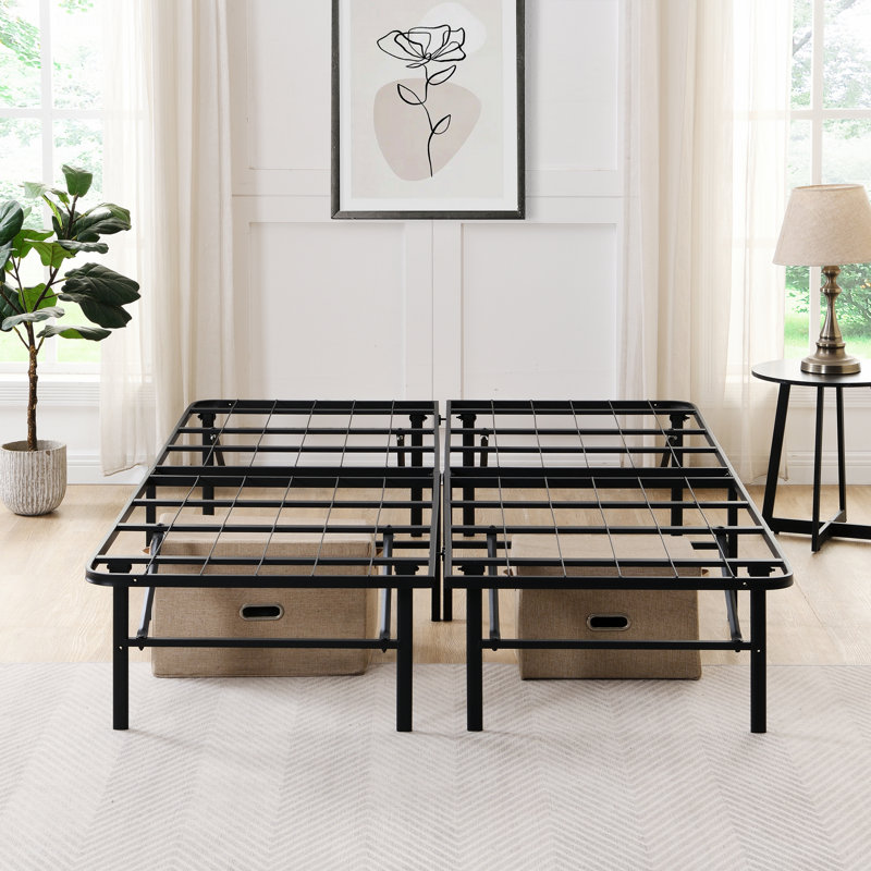 Modern Bed Frame For Bedroom, Guest Room, Metal Platform Bed, Folding Bed Frame, King