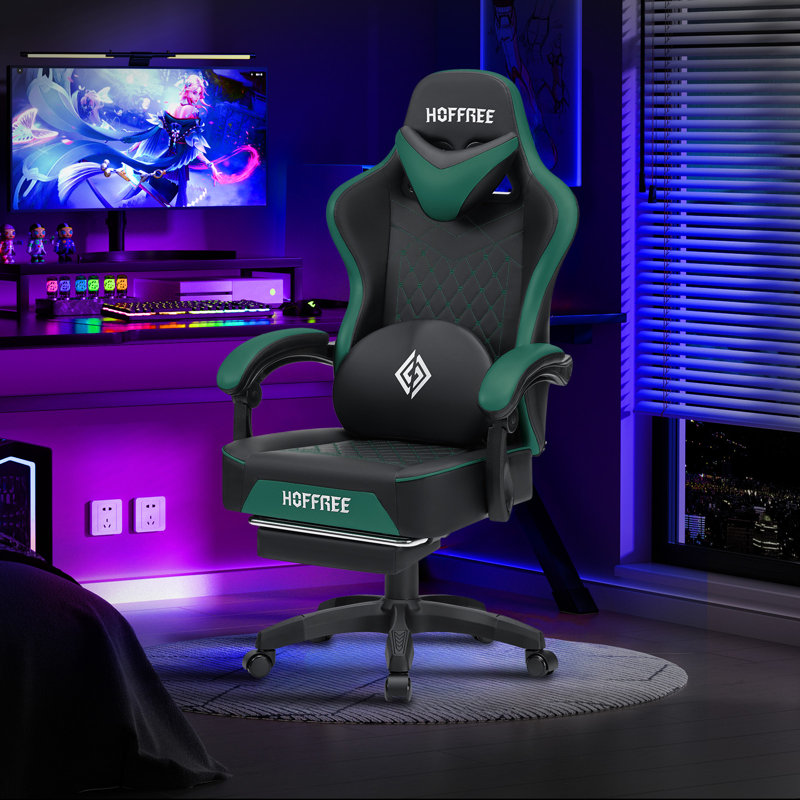 Fauteuil lombaire inclinable et ergonomique Ivy Bronx, Vert / noir