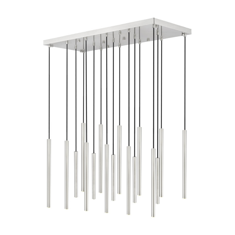 Lustre linéaire à 17 lumières Lansdown, Nickel brossé