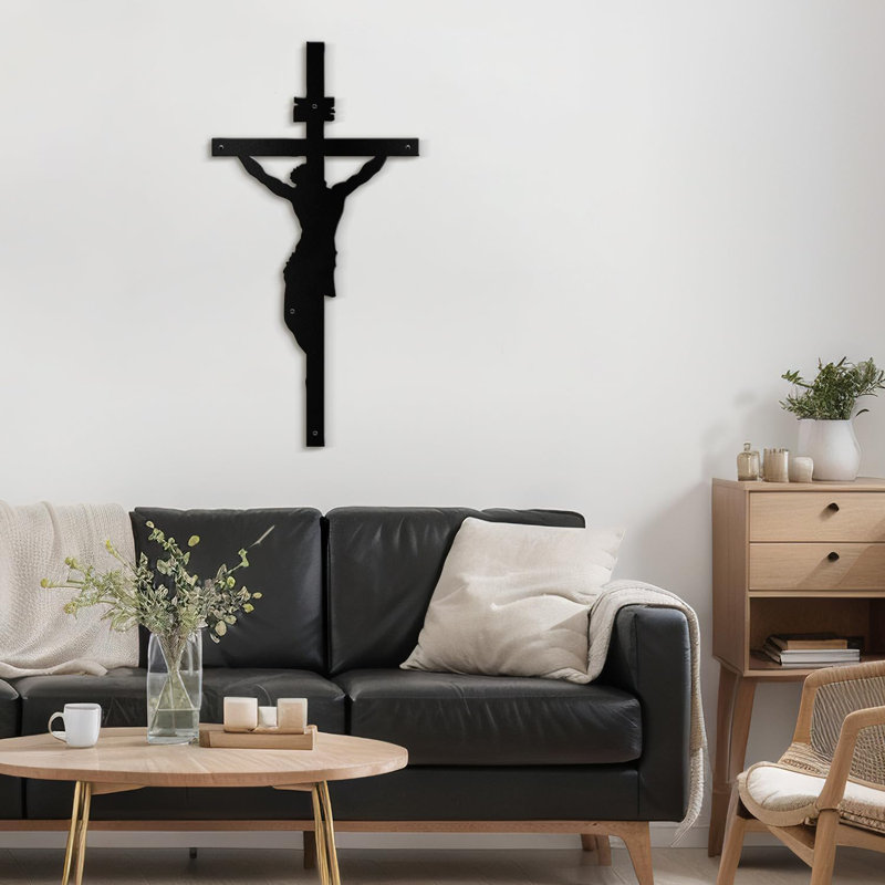 Décoration murale en métal, H 24 po x l 16 po x P 0,05 po, Noir