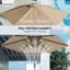 Parasol d'extérieur avec 6 baleines, café, parasol de patio-1339959993